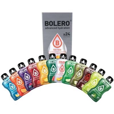 Bolero BEST OF MIX 24x9g Poudre à jus sans sucre, édulcorée avec stévia + vitamine C convient aux enfants, aux sportifs et aux diabétiques sans gluten et adapté aux végétaliens. Publicité Bolero BEST OF MIX 24x9g Poudre à jus sans sucre, édulcorée avec stévia + vitamine C convient aux enfants, aux sportifs et aux diabétiques sans gluten et adapté aux végétaliens. Publicité