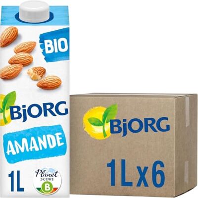 BJORG Boisson Végétale Amande Bio 6 x 1 L 100% végétal Sans Sucre Ajouté Pauvre en matières grasses Sans Lactose - Publicité BJORG Boisson Végétale Amande Bio 6 x 1 L 100% végétal Sans Sucre Ajouté Pauvre en matières grasses Sans Lactose - Publicité