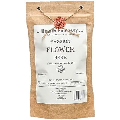 HEALTH EMBASSY Herbe de la Passiflore Tisane Passiflora incarnata Passion Flower Herb Tea (50g) - Publicité HEALTH EMBASSY Herbe de la Passiflore Tisane Passiflora incarnata Passion Flower Herb Tea (50g) - Publicité