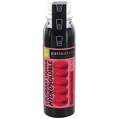 PATISDECOR Colorant liquide hydrosoluble rouge framboise 30 ml - Publicité PATISDECOR Colorant liquide hydrosoluble rouge framboise 30 ml - Publicité