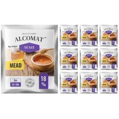 AlcoFermBrew 10 x Levure de hydromel 5g/25-30L Alcomat, Levure Mead, Fermentation, Levure sèche, Levure de vin - Publicité AlcoFermBrew 10 x Levure de hydromel 5g/25-30L Alcomat, Levure Mead, Fermentation, Levure sèche, Levure de vin - Publicité