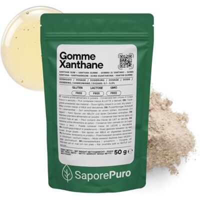 SaporePuro Xanthane en poudre 50 gr Idéal pour la crème glacée, les sauces, mixologie, cuisine moléculaire, les nappages et les sorbets 100% pur - Publicité SaporePuro Xanthane en poudre 50 gr Idéal pour la crème glacée, les sauces, mixologie, cuisine moléculaire, les nappages et les sorbets 100% pur - Publicité