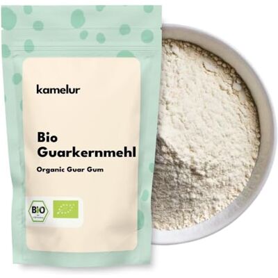 Kamelur 500g de gomme de guar BIO à faible teneur en glucides comme épaississant et liant naturel Gomme de guar BIO en emballage biodégradable - Publicité Kamelur 500g de gomme de guar BIO à faible teneur en glucides comme épaississant et liant naturel Gomme de guar BIO en emballage biodégradable - Publicité