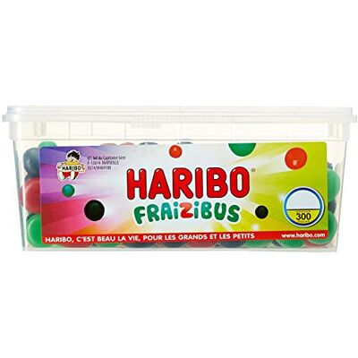 HARIBO Fraizibus Bonbons Aux Fruits Rouges Sans Colorants Artificiels & Sans Gélatine Boîte de 300 Bonbons - Publicité HARIBO Fraizibus Bonbons Aux Fruits Rouges Sans Colorants Artificiels & Sans Gélatine Boîte de 300 Bonbons - Publicité