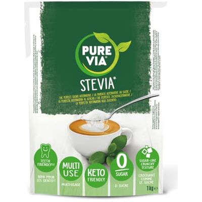Pure Poudre Cristallisée, Alternative au Sucre d’Origine Naturelle Stévia, Zéro Sucre, 1 x 1Kg - Publicité Pure Poudre Cristallisée, Alternative au Sucre d’Origine Naturelle Stévia, Zéro Sucre, 1 x 1Kg - Publicité