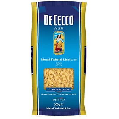 De Cecco 20 X mezzi tubetti lisci No. 63 Italian Pâte 500 G - Publicité De Cecco 20 X mezzi tubetti lisci No. 63 Italian Pâte 500 G - Publicité
