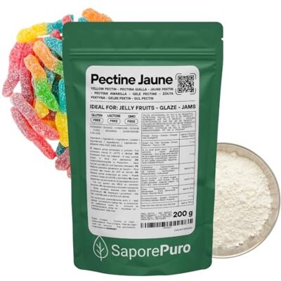 SaporePuro Pectine Jaune 200 g – Gélifiant Naturel à Haut Pouvoir Gélifiant pour Confitures et Gelées – SANS GLUTEN - Publicité SaporePuro Pectine Jaune 200 g – Gélifiant Naturel à Haut Pouvoir Gélifiant pour Confitures et Gelées – SANS GLUTEN - Publicité