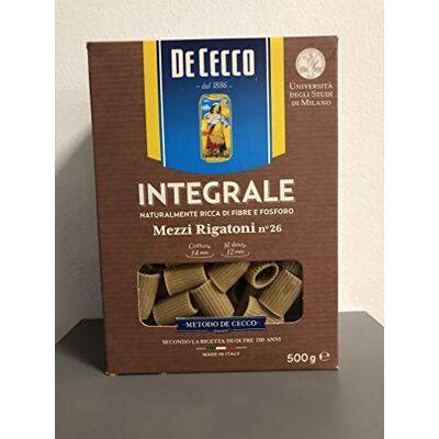De Cecco 10x Pasta Mezzi Rigatoni Integrali n° 26 Pâtes italiennes à grains entiers 500g - Publicité De Cecco 10x Pasta Mezzi Rigatoni Integrali n° 26 Pâtes italiennes à grains entiers 500g - Publicité