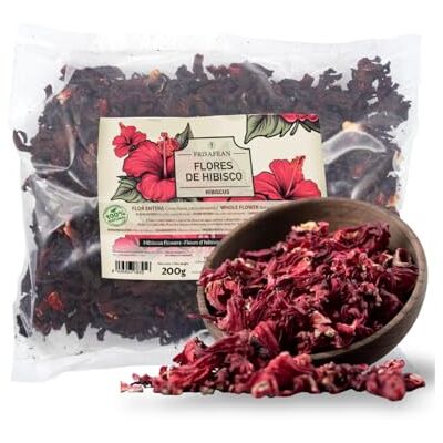 FRISAFRAN Fleur d’Hibiscus 200g Hibiscus Sabdariffa Hibiscus-Infusion Thé-d’Hibiscus Saveur Acidulée et Rafraîchissante Usage à Froid ou Chaud Fleurs-entières - Publicité FRISAFRAN Fleur d’Hibiscus 200g Hibiscus Sabdariffa Hibiscus-Infusion Thé-d’Hibiscus Saveur Acidulée et Rafraîchissante Usage à Froid ou Chaud Fleurs-entières - Publicité