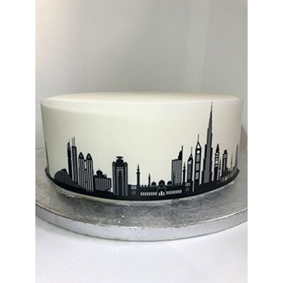 Top That Feuille de décoration comestible avec bordure de la ville de Dubaï – Parfait pour décorer de grands gâteaux – Facile à utiliser - Publicité Top That Feuille de décoration comestible avec bordure de la ville de Dubaï – Parfait pour décorer de grands gâteaux – Facile à utiliser - Publicité