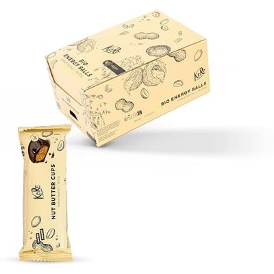 KoRo Nut Butter Cups au beurre de cacahuète salé 12 x 3 x 13 g chocolat noir fin coeur de beurre de cacahuète crémeux vegan qualité biologique - Publicité KoRo Nut Butter Cups au beurre de cacahuète salé 12 x 3 x 13 g chocolat noir fin coeur de beurre de cacahuète crémeux vegan qualité biologique - Publicité
