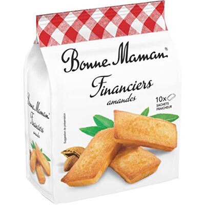 Bonne Maman Financiers Amandes pur beurre x10 en sachet individuel 250g - Publicité Bonne Maman Financiers Amandes pur beurre x10 en sachet individuel 250g - Publicité