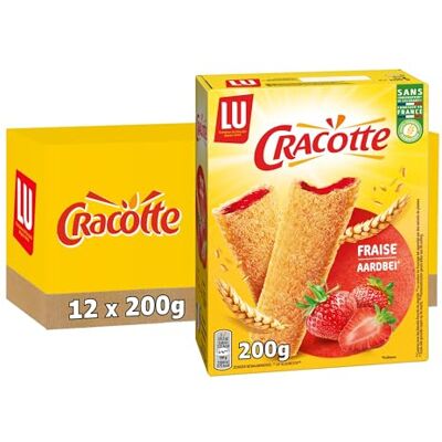 LU CRACOTTE 12 Boîtes de Cracotte Fraise Cracotte Croustillante Fourrée à la Fraise Biscuits Gourmand Petit Déjeuner et Goûter Fabriqué en France Lot de 12x200g - Publicité LU CRACOTTE 12 Boîtes de Cracotte Fraise Cracotte Croustillante Fourrée à la Fraise Biscuits Gourmand Petit Déjeuner et Goûter Fabriqué en France Lot de 12x200g - Publicité