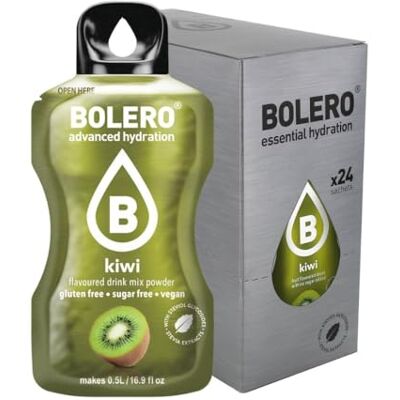 Bolero KIWI 24x3g Jus en poudre sans sucre, sucré avec de la stévia + vitamine C Convient pour les enfants et les diabétiques Sans gluten et adapté aux végétaliens Le goût - Publicité Bolero KIWI 24x3g Jus en poudre sans sucre, sucré avec de la stévia + vitamine C Convient pour les enfants et les diabétiques Sans gluten et adapté aux végétaliens Le goût - Publicité