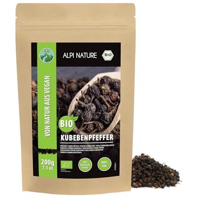 Alpi Nature Poivre Cubebe BIO Entières 200g, Baies de Cubebe Poivre Entières Séchées pour la Cuisine - Publicité Alpi Nature Poivre Cubebe BIO Entières 200g, Baies de Cubebe Poivre Entières Séchées pour la Cuisine - Publicité