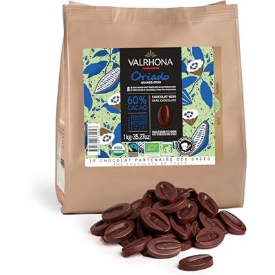 Valrhona Oriado 60% chocolat de couverture noir 1kg - Publicité Valrhona Oriado 60% chocolat de couverture noir 1kg - Publicité