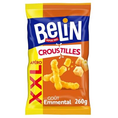 Belin 1 Sachet de Biscuits Soufflés Croustillants Goût Emmental A Partager entre Amis ou en Famille pour les Apéros Fabriqué en France 260g - Publicité Belin 1 Sachet de Biscuits Soufflés Croustillants Goût Emmental A Partager entre Amis ou en Famille pour les Apéros Fabriqué en France 260g - Publicité