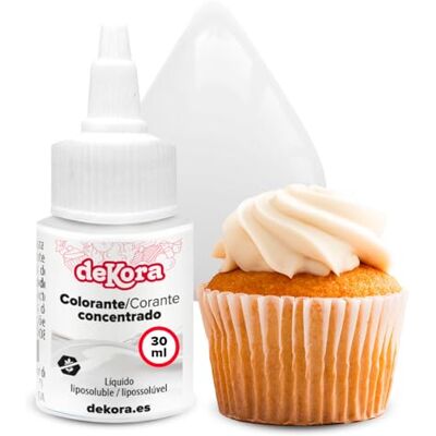 dekora – Super Colors Colorant Alimentaire Liposoluble Concentré Blanc Spécial Chocolat et Préparations Grasses Dosage Précis 30 ml - Publicité dekora – Super Colors Colorant Alimentaire Liposoluble Concentré Blanc Spécial Chocolat et Préparations Grasses Dosage Précis 30 ml - Publicité