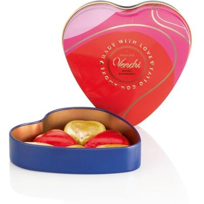 Venchi Boîte Métal en Forme de Cœur avec 6 Chocolates Valentines, au Lait et Extra Noirs 75% Végétalien, Sans Gluten, 48 g, Idée de cadeau pour la fête des mères - Publicité Venchi Boîte Métal en Forme de Cœur avec 6 Chocolates Valentines, au Lait et Extra Noirs 75% Végétalien, Sans Gluten, 48 g, Idée de cadeau pour la fête des mères - Publicité