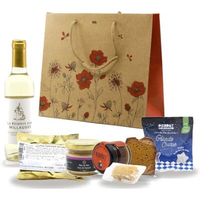 Cellier du Périgord Panier Gourmand Shopping Bag Vin Blanc Shopping bag 7 produits : vin blanc AOP Côtes de Bergerac 37,5cl, terrines poivre vert et piment, sablés et truffes cacao - Publicité Cellier du Périgord Panier Gourmand Shopping Bag Vin Blanc Shopping bag 7 produits : vin blanc AOP Côtes de Bergerac 37,5cl, terrines poivre vert et piment, sablés et truffes cacao - Publicité