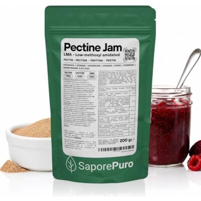 SaporePuro Pectine Jam en poudre 200 g – LMA – SANS GLUTEN – idéale pour confitures à faible teneur en sucre - Publicité SaporePuro Pectine Jam en poudre 200 g – LMA – SANS GLUTEN – idéale pour confitures à faible teneur en sucre - Publicité