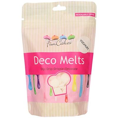 FunCakes Deco Melts Glaçage Saveur Yaourt Goût Délicieux Facile à Fondre Parfait pour Drip Cakes/Sucette/Chocolat/Halal Emballage Refermable 250 g - Publicité FunCakes Deco Melts Glaçage Saveur Yaourt Goût Délicieux Facile à Fondre Parfait pour Drip Cakes/Sucette/Chocolat/Halal Emballage Refermable 250 g - Publicité