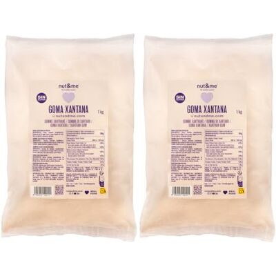 nut&me Gomme xanthane 2 kg Epaississant alimentaire Stabilisateur naturel Céto Sans gluten, sans lactose, sans additif Sans OGM Faible en glucides Vegan Pack 2 x 1 kg - Publicité nut&me Gomme xanthane 2 kg Epaississant alimentaire Stabilisateur naturel Céto Sans gluten, sans lactose, sans additif Sans OGM Faible en glucides Vegan Pack 2 x 1 kg - Publicité
