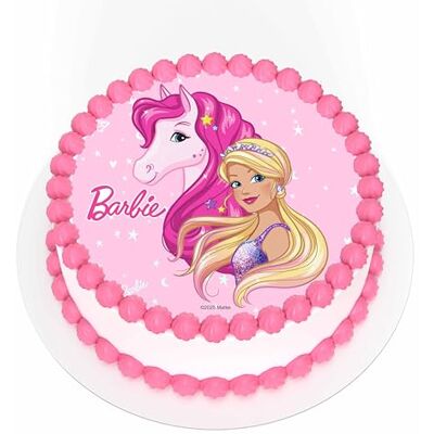 KARDASIS Barbie Licorne Disque Sucre 20cm Déco Gâteau Anniversaire - Publicité KARDASIS Barbie Licorne Disque Sucre 20cm Déco Gâteau Anniversaire - Publicité