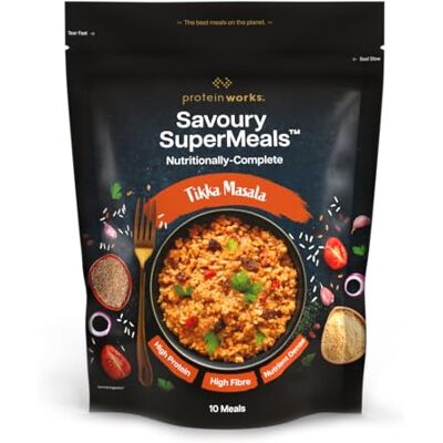 THE PROTEIN WORKS Protein Works Savoury SuperMeals, Tikka Masala, 10 Repas Savoury SuperMeals, Plat Cuisinés, Plat Préparé Nutritif et Nourrissant, Recette Végétalienne, Riche en Protéines & Fibres - Publicité THE PROTEIN WORKS Protein Works Savoury SuperMeals, Tikka Masala, 10 Repas Savoury SuperMeals, Plat Cuisinés, Plat Préparé Nutritif et Nourrissant, Recette Végétalienne, Riche en Protéines & Fibres - Publicité