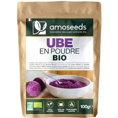 Amoseeds Ube en poudre BIO 100g Origine Philippines 100% naturel, sans sucres ni colorants ajoutés Goût doux, idéal ube latte et pâtisseries Qualité Supérieure - Publicité Amoseeds Ube en poudre BIO 100g Origine Philippines 100% naturel, sans sucres ni colorants ajoutés Goût doux, idéal ube latte et pâtisseries Qualité Supérieure - Publicité