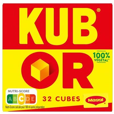 Maggi KUB OR l'Original Depuis 1907 32 Bouillons Cubes de 4g Pour Assaisonner tous vos Plats Convient à un Régime Végétarien 100% Issue de Plantations Responsables 128g - Publicité Maggi KUB OR l'Original Depuis 1907 32 Bouillons Cubes de 4g Pour Assaisonner tous vos Plats Convient à un Régime Végétarien 100% Issue de Plantations Responsables 128g - Publicité