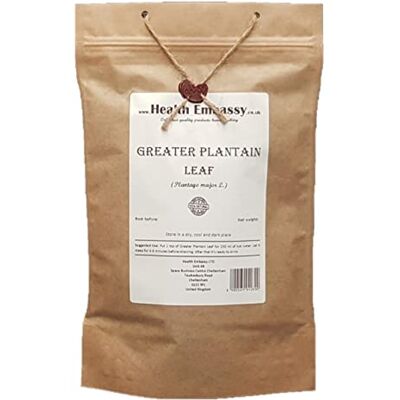 HEALTH EMBASSY Feuille de Plantain Majeur Tisane Plantago Major L Greater Plantain Leaf (50g) - Publicité HEALTH EMBASSY Feuille de Plantain Majeur Tisane Plantago Major L Greater Plantain Leaf (50g) - Publicité