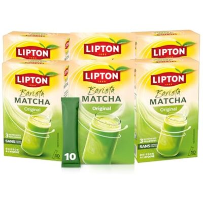Lipton Barista Matcha Original, Boisson à l’avoine, Sticks prêts à l’emploi (Lot de 6 x 10 sticks), pour une expérience coffee shop à la maison, version chaude ou froide, Sans sucres ajoutés* - Publicité Lipton Barista Matcha Original, Boisson à l’avoine, Sticks prêts à l’emploi (Lot de 6 x 10 sticks), pour une expérience coffee shop à la maison, version chaude ou froide, Sans sucres ajoutés* - Publicité