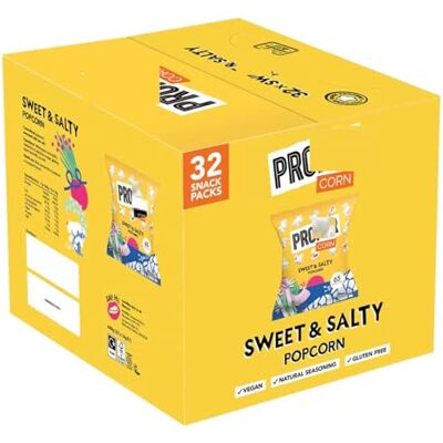 NAEM PROPER. Popcorn sucré et salé, assaisonnement au sel de mer naturel et sucre Demerara, végétarien, sans gluten, maïs fait main, 65 kcal, 14 g, boîte de 32 vendus par - Publicité NAEM PROPER. Popcorn sucré et salé, assaisonnement au sel de mer naturel et sucre Demerara, végétarien, sans gluten, maïs fait main, 65 kcal, 14 g, boîte de 32 vendus par - Publicité