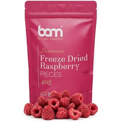 BAM Fraises ou Framboises Lyophilisées Fruits Lyophilisés Croquants pour Desserts et Pâtisseries Freeze Dried Fruits Sans Sucre Ajouté, Sans Gluten 40g - Publicité BAM Fraises ou Framboises Lyophilisées Fruits Lyophilisés Croquants pour Desserts et Pâtisseries Freeze Dried Fruits Sans Sucre Ajouté, Sans Gluten 40g - Publicité