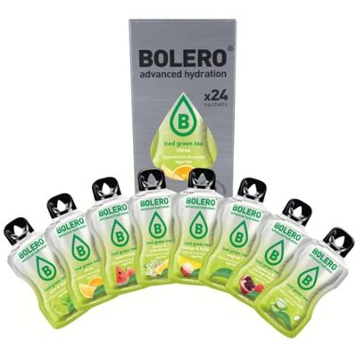 Bolero ICED GREEN TEA MIX 24x3g Poudre pour boisson sans sucre, édulcorée à la stévia + vitamine C convient aux enfants, aux sportifs et aux diabétiques sans gluten - Publicité Bolero ICED GREEN TEA MIX 24x3g Poudre pour boisson sans sucre, édulcorée à la stévia + vitamine C convient aux enfants, aux sportifs et aux diabétiques sans gluten - Publicité