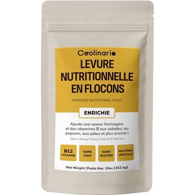 Coolinario Levure Nutritionnelle Fortifiée (283.5 g) Assaisonnement Végan Riche en Vitamines B, B12 et Zinc Saveur Umami pour Pâtes, Popcorn et Sauces Sans Gluten - Publicité Coolinario Levure Nutritionnelle Fortifiée (283.5 g) Assaisonnement Végan Riche en Vitamines B, B12 et Zinc Saveur Umami pour Pâtes, Popcorn et Sauces Sans Gluten - Publicité
