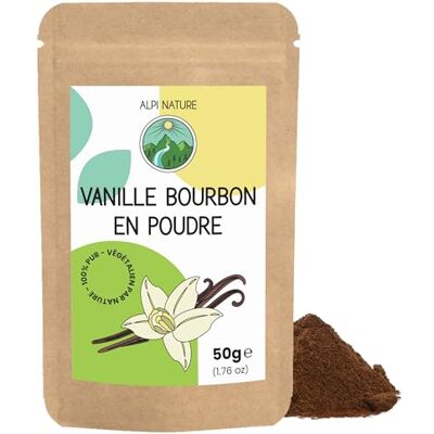 Alpi Nature Vanille en Poudre Bourbon 50g, Gousse de Vanille Bourbon de Madagascar Moulue Qualité A - Publicité Alpi Nature Vanille en Poudre Bourbon 50g, Gousse de Vanille Bourbon de Madagascar Moulue Qualité A - Publicité