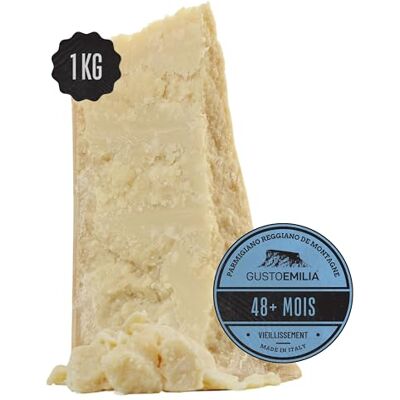 Gustoemilia Montagne Parmigiano Reggiano Fromage 48 Mois Affiné Idéal pour les Pâtes, le Pain, les Salades, les Collations et les Fruits Fromage Parmesan Affiné Italien 2,2 lb (1 kg) - Publicité Gustoemilia Montagne Parmigiano Reggiano Fromage 48 Mois Affiné Idéal pour les Pâtes, le Pain, les Salades, les Collations et les Fruits Fromage Parmesan Affiné Italien 2,2 lb (1 kg) - Publicité