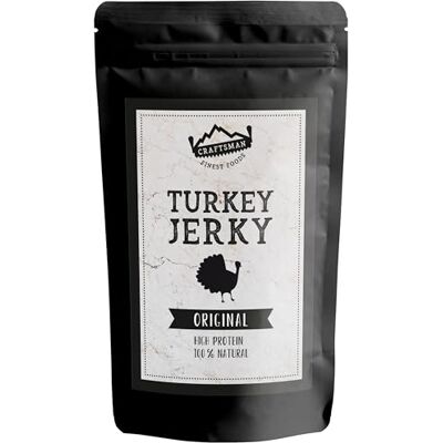 CRAFTSMAN FINEST FOODS Craftsman Turkey Jerky Original Viande séchée 100 % naturelle à base de filet de dinde Sans sucre 78 % de protéines élevées Snack à la viande pour les déplacements, le sport et le bureau - Publicité CRAFTSMAN FINEST FOODS Craftsman Turkey Jerky Original Viande séchée 100 % naturelle à base de filet de dinde Sans sucre 78 % de protéines élevées Snack à la viande pour les déplacements, le sport et le bureau - Publicité