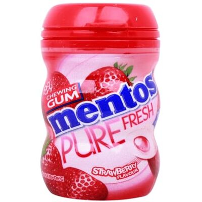 MENTOS Gum PureFresh Strawberry Pot de 10 x 24 g - Publicité MENTOS Gum PureFresh Strawberry Pot de 10 x 24 g - Publicité