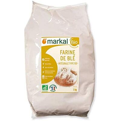 Markal Farine de blé intégrale T150 1Kg Bio - - Publicité Markal Farine de blé intégrale T150 1Kg Bio - - Publicité