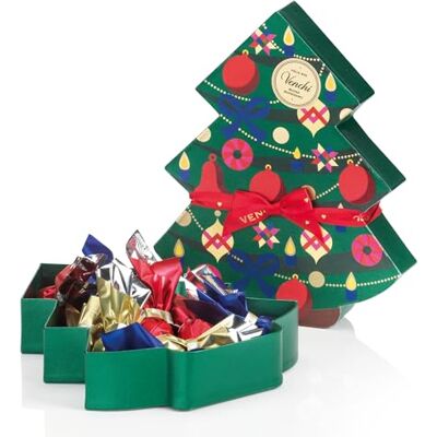 Venchi , Coffret Sapin de Noël, avec Chocolats Cometa Assortis, Édition Limitée, 197 g, Sans Gluten, Sans Colorants ni Conservateurs, Idée Cadeau et Décoration de Noël - Publicité Venchi , Coffret Sapin de Noël, avec Chocolats Cometa Assortis, Édition Limitée, 197 g, Sans Gluten, Sans Colorants ni Conservateurs, Idée Cadeau et Décoration de Noël - Publicité