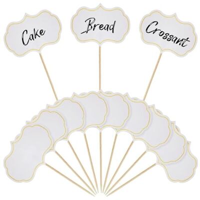 DONGKER Étiquettes Alimentaires pour Buffet de Fête,56 Pièces Drapeaux de Cure-dents Vierges,Bâtonnets de Cocktail pour Buffets,pour L'écrire sur les Étiquettes de Fromage,Garniture de Cupcake - Publicité DONGKER Étiquettes Alimentaires pour Buffet de Fête,56 Pièces Drapeaux de Cure-dents Vierges,Bâtonnets de Cocktail pour Buffets,pour L'écrire sur les Étiquettes de Fromage,Garniture de Cupcake - Publicité