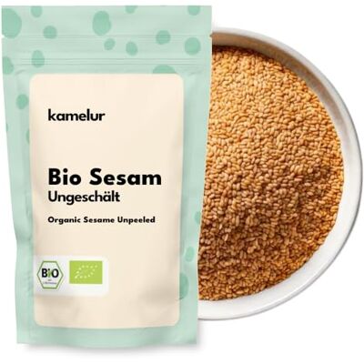 Kamelur 500g Sésame BIO non pelé et non grillé Graines de sésame sans additifs Sésame BIO (graines de sésame) en emballage biodégradable - Publicité Kamelur 500g Sésame BIO non pelé et non grillé Graines de sésame sans additifs Sésame BIO (graines de sésame) en emballage biodégradable - Publicité