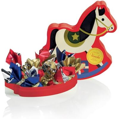 Venchi , Coffret Cheval à Bascule de Noël en Boîte Métallique, avec Chocolats Cometa Assortis, Édition Limitée, 160 g, Sans Gluten, Sans Colorants ni Conservateurs, Idée Cadeau et Décoration de Noël - Publicité Venchi , Coffret Cheval à Bascule de Noël en Boîte Métallique, avec Chocolats Cometa Assortis, Édition Limitée, 160 g, Sans Gluten, Sans Colorants ni Conservateurs, Idée Cadeau et Décoration de Noël - Publicité