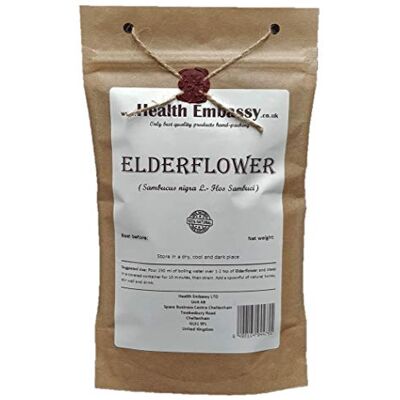 HEALTH EMBASSY Fleurs de Sureau Sambucus Nigra L Elderflower Tea (50g) - Publicité HEALTH EMBASSY Fleurs de Sureau Sambucus Nigra L Elderflower Tea (50g) - Publicité