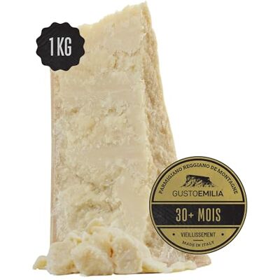 Gustoemilia Montagne Parmigiano Reggiano Fromage 30 Mois Affiné Idéal pour les Pâtes, le Pain, les Salades, les Collations et les Fruits Fromage Parmesan Affiné Italien 2,2 lb (1 kg) - Publicité Gustoemilia Montagne Parmigiano Reggiano Fromage 30 Mois Affiné Idéal pour les Pâtes, le Pain, les Salades, les Collations et les Fruits Fromage Parmesan Affiné Italien 2,2 lb (1 kg) - Publicité