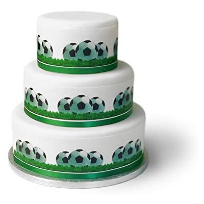 Top That Feuille de glaçage comestible pour décoration de gâteaux Motif football Facile à utiliser - Publicité Top That Feuille de glaçage comestible pour décoration de gâteaux Motif football Facile à utiliser - Publicité