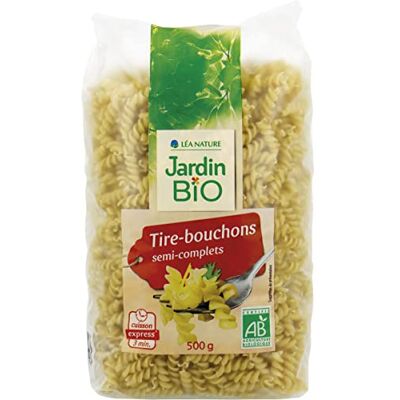 AUCHAN Lot de 3 unités *** JARDIN BIO ETIC Pâtes tire-bouchons semi-complètes cuisson rapide 3min 500g - Publicité AUCHAN Lot de 3 unités *** JARDIN BIO ETIC Pâtes tire-bouchons semi-complètes cuisson rapide 3min 500g - Publicité